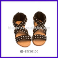 SR-15CS0101 new girls red flat sandals design latest fashion girls sandals sandals little girls with bowknot